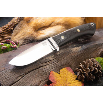 Nóż Bark River - Classic Drop Point Hunter, stal CPM S45VN, okładziny Black Linen Micarta Mosaic Pins