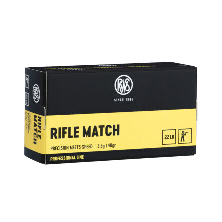 22LR (5,6mm) RWS RIFLE MATCH; 2,6g/40gr; V0=330m/s