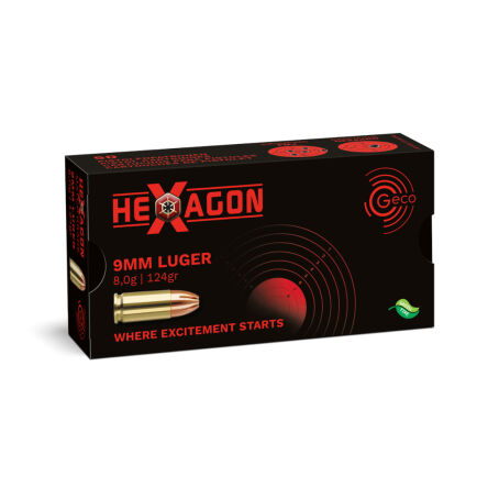 9mm LUGER GECO FMJ HEXAGON 124gr/8,0g