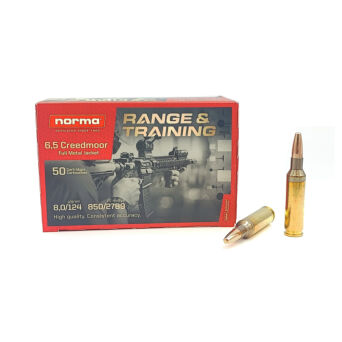 6,5 Creedmoor NORMA Range & Training FMJ 8,0g/124gr (50szt)