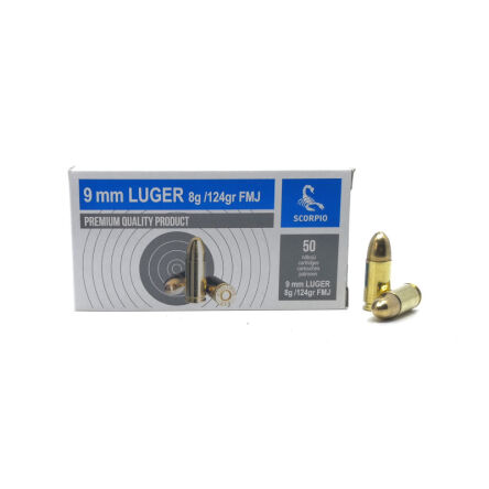 9mm LUGER STV FMJ 8,0g/124gr