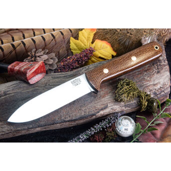 Nóż Bark River - Kephart 4", stal CPM 3V, okładziny Tan Burlap Micarta, Black Liner, Brass Pins