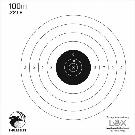 Tarcza F-CLASS zredukowana 100m 22LR