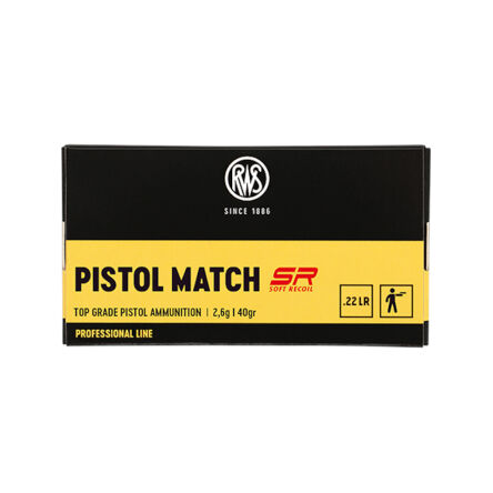 22LR (5,6mm) RWS PISTOL MATCH SR; 2,6g/40gr; V0=260m/s