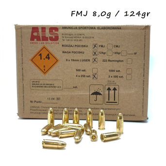 9mm LUGER ALS FMJ 8,0g/124gr (250)