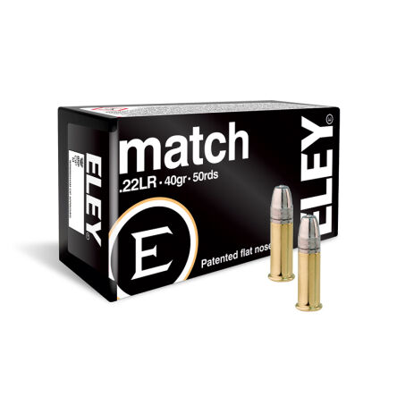 22LR (5,6mm) ELEY MATCH PISTOL; 2,59g / 40gr; 317 - 331 m/s