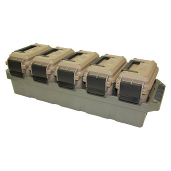 Pudełka na amunicję z tacą (5 x AC15 + taca) MTM