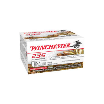 22LR (5,6mm) WINCHESTER SUPER-X HP HV; 2,33g/36gr; 390m/s (1 opakowanie = 235 sztuk)