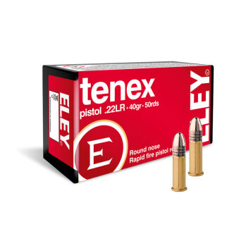 22LR (5,6mm) ELEY TENEX PISTOL; 2,59g / 40gr; 276 - 287 m/s