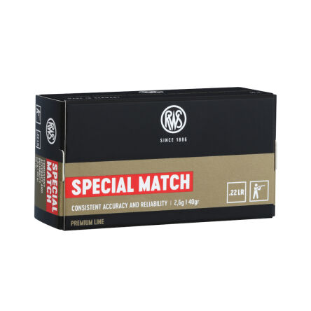 22LR (5,6mm) RWS SPECIAL MATCH; 2,6g/40gr; V0=330m/s