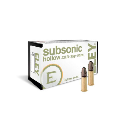 22LR (5,6mm) ELEY Subsonic Hollow; 2,46g / 38gr; 305 - 317 m/s