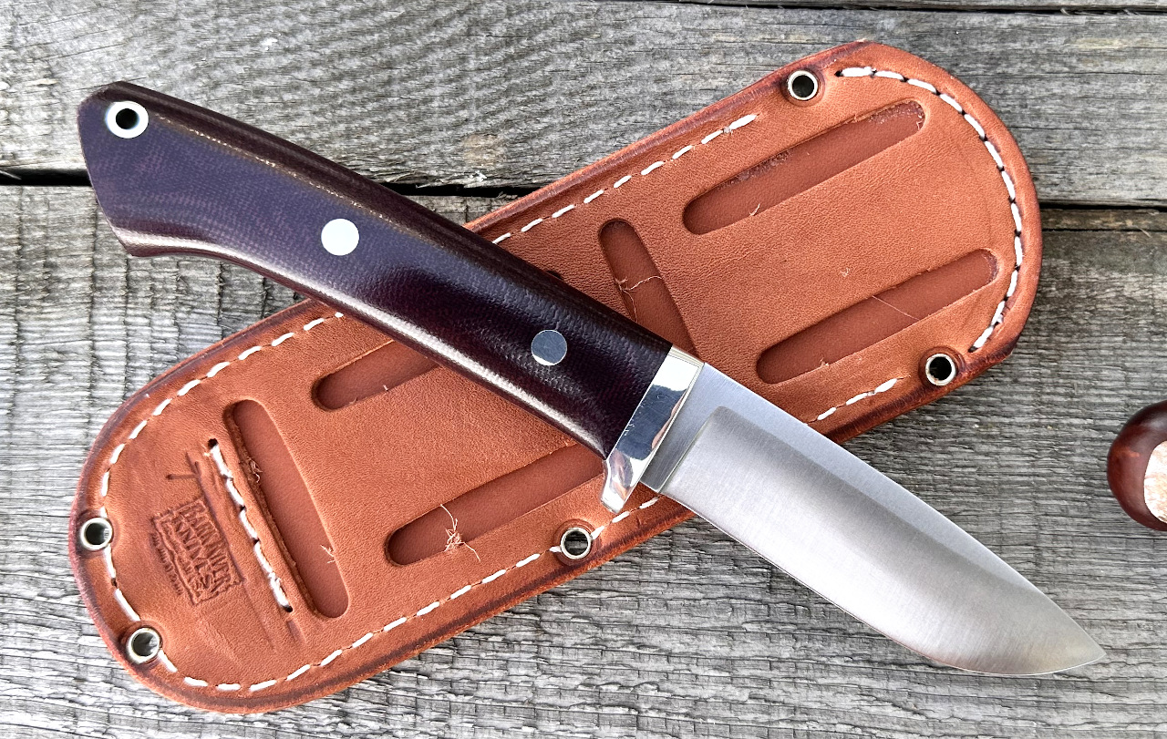 Nóż Bark River - Classic Drop Point Hunter, stal CPM S45VN, okładziny Burgundy Canvas Micarta