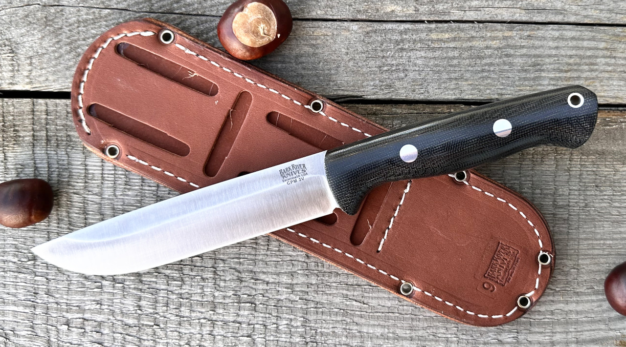 Nóż Bark River - Bravo 1.5, stal CPM 3V, okładziny Black Canvas Micarta, Rampless