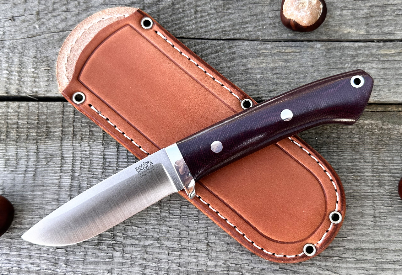 Nóż Bark River - Classic Drop Point Hunter, stal CPM S45VN, okładziny Burgundy Canvas Micarta