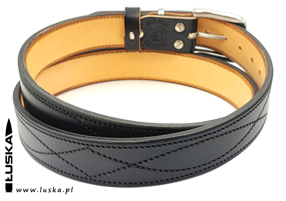 Pasek skórzany czarny Old Fox Leather