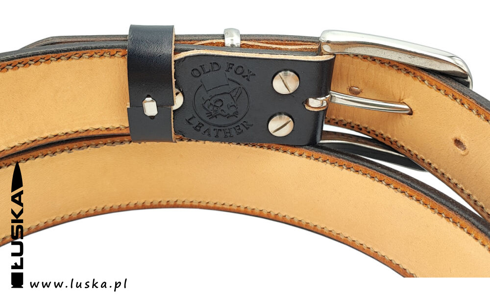 Pasek skórzany czarny Old Fox Leather