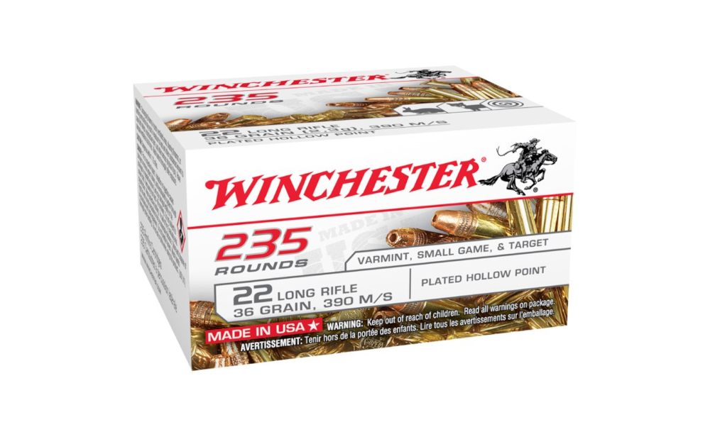 22LR (5,6mm) WINCHESTER SUPER-X HP HV; 2,33g/36gr; 390m/s (1 opakowanie = 235 sztuk)