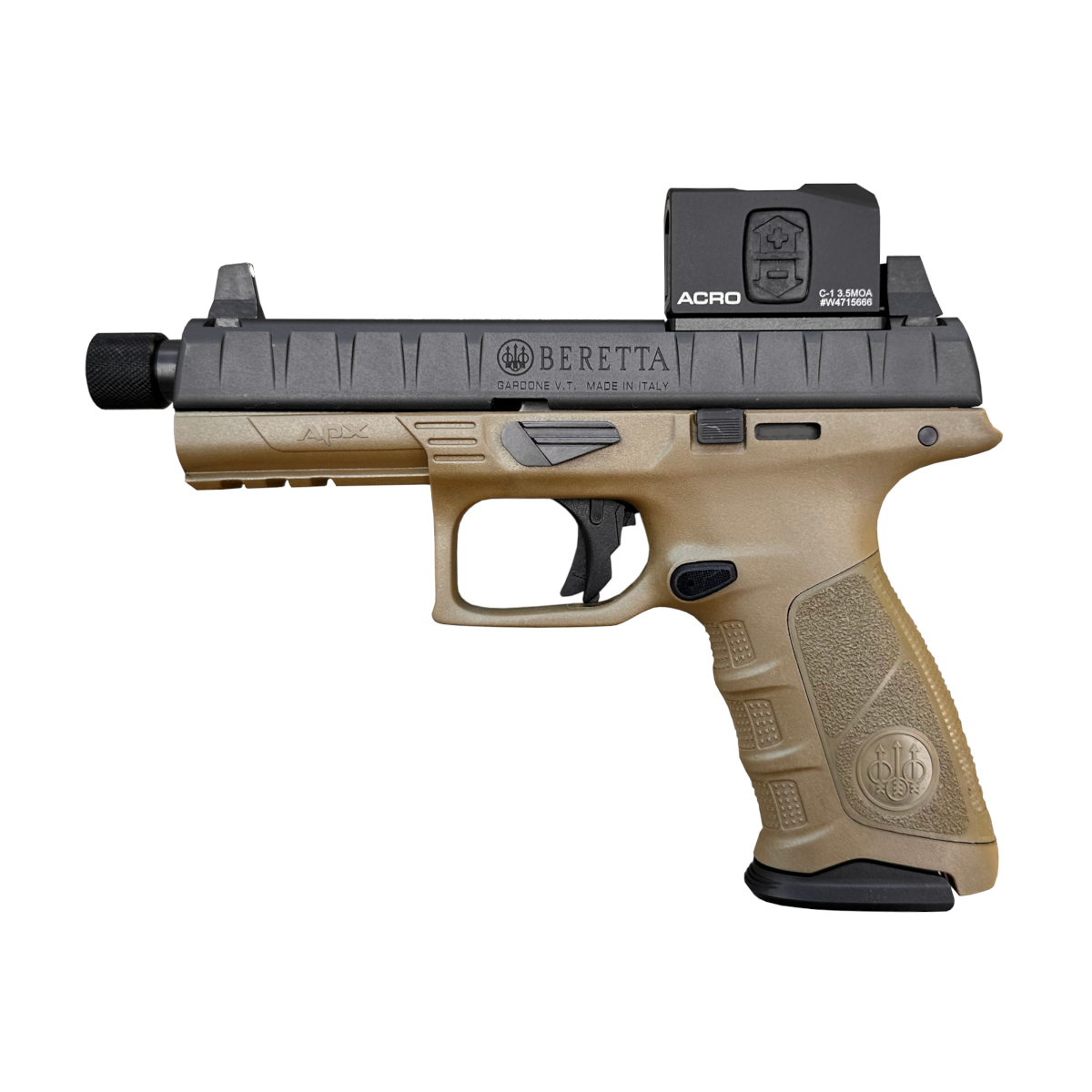 Pistolet Beretta APX BLK/FDE MOS MT + kolimator AIMPOINT ACRO C-1 kal. 9x19