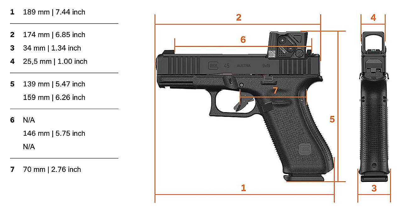 Pistolet Glock 45 A-Cut Aimpont COA Combo