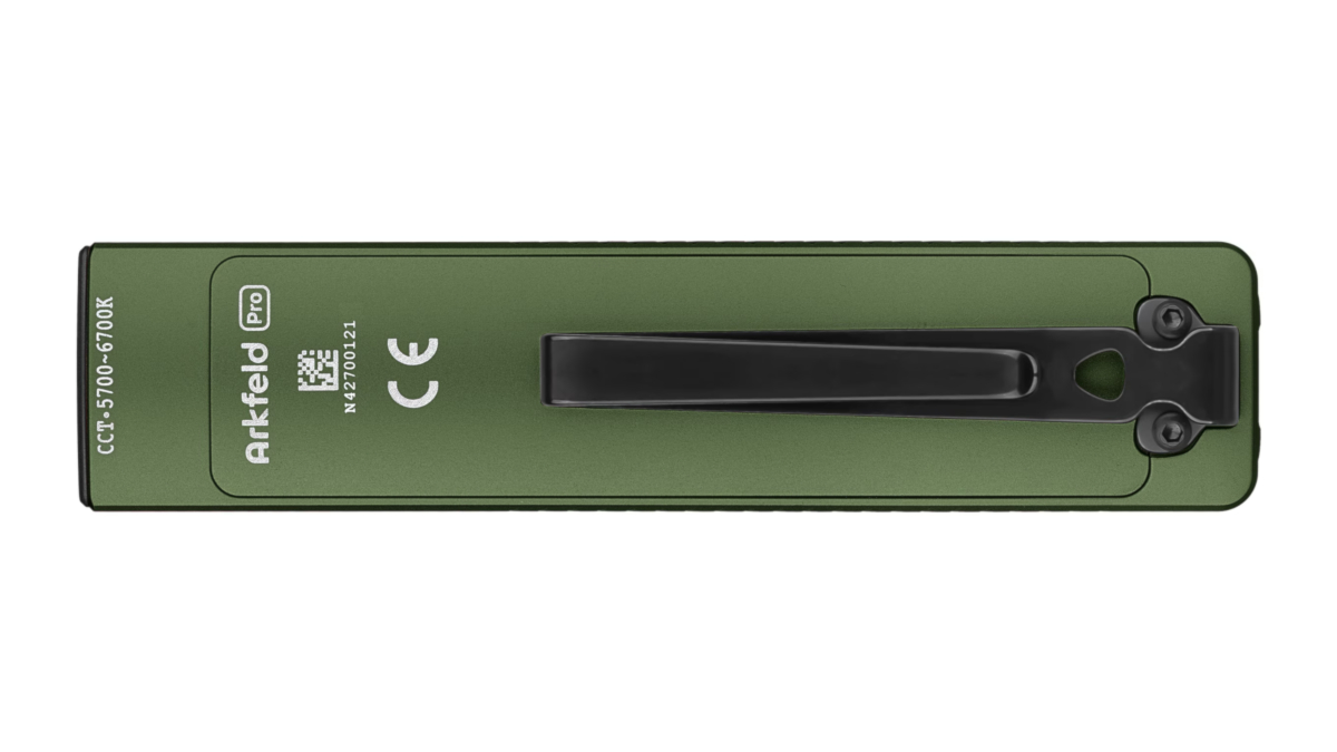 Latarka Olight ARKFELD PRO OD Green; z laserem; z lampą UV; 1300 lumenów