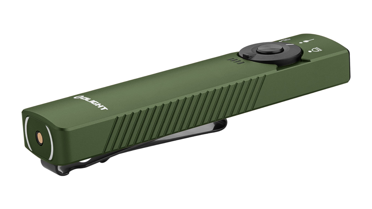 Latarka Olight ARKFELD PRO OD Green; z laserem; z lampą UV; 1300 lumenów