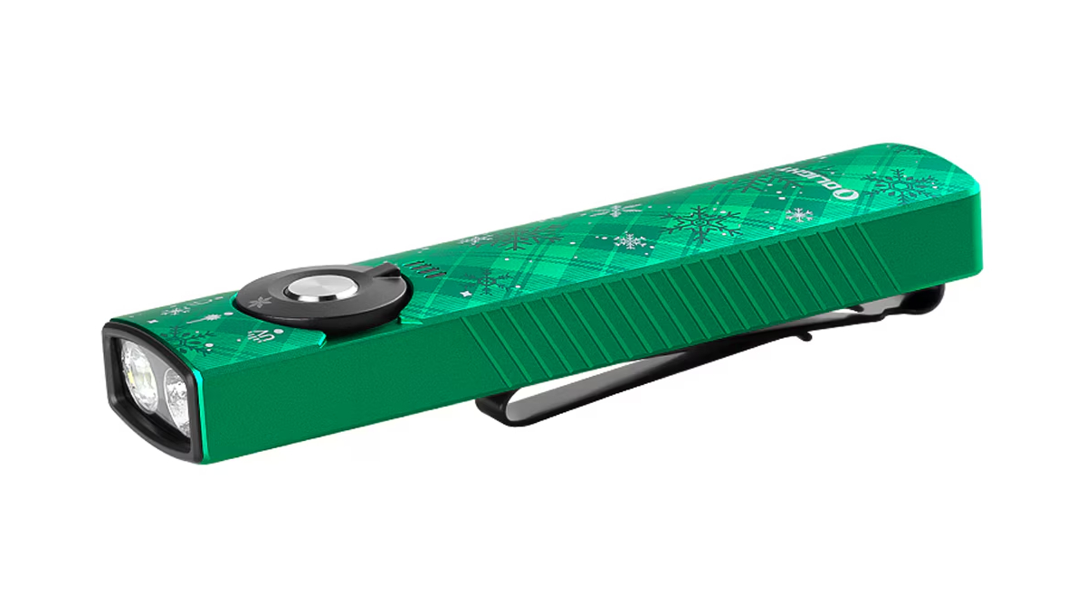 Latarka Olight ARKFELD PRO Snowflake Green; z laserem; z lampą UV; 1300 lumenów