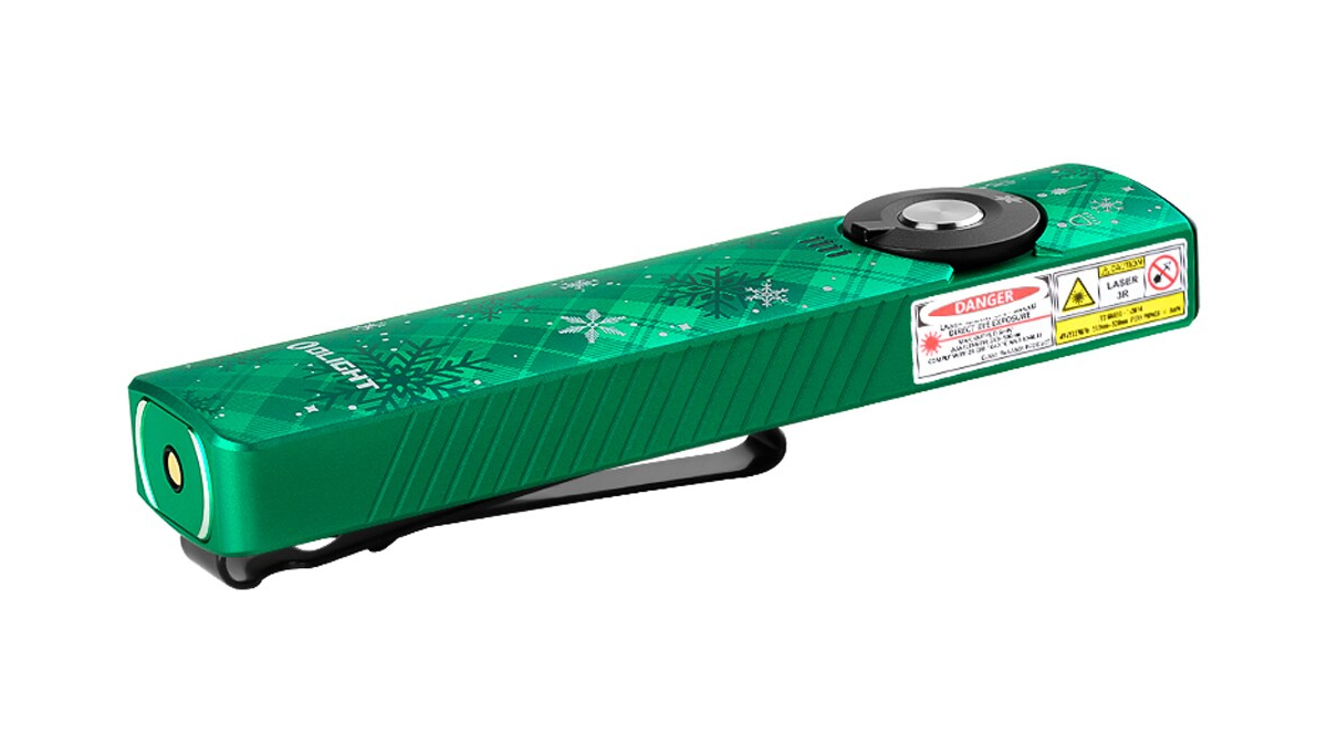 Latarka Olight ARKFELD PRO Snowflake Green; z laserem; z lampą UV; 1300 lumenów