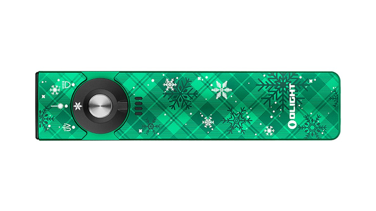 Latarka Olight ARKFELD PRO Snowflake Green; z laserem; z lampą UV; 1300 lumenów