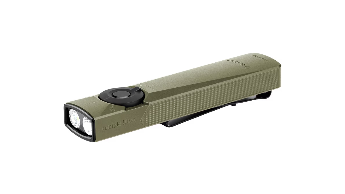 Latarka Olight ARKFELD ULTRA UV Cool OD Green; z laserem; z lampą UV; 1400 lumenów
