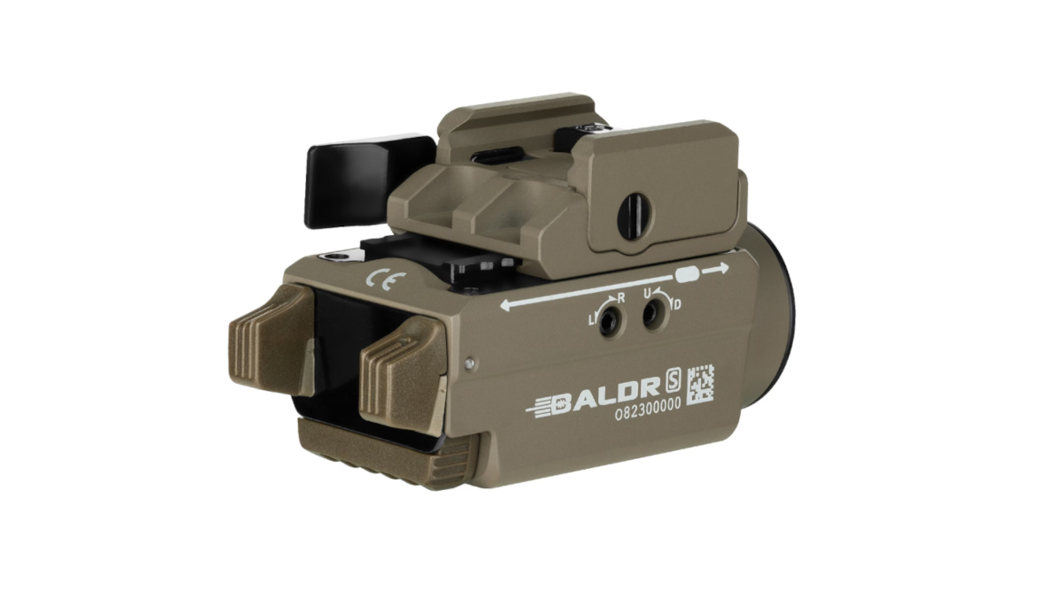 Latarka Olight BALDR S FDE; do pistoletu; 800 lumenów; Green Laser