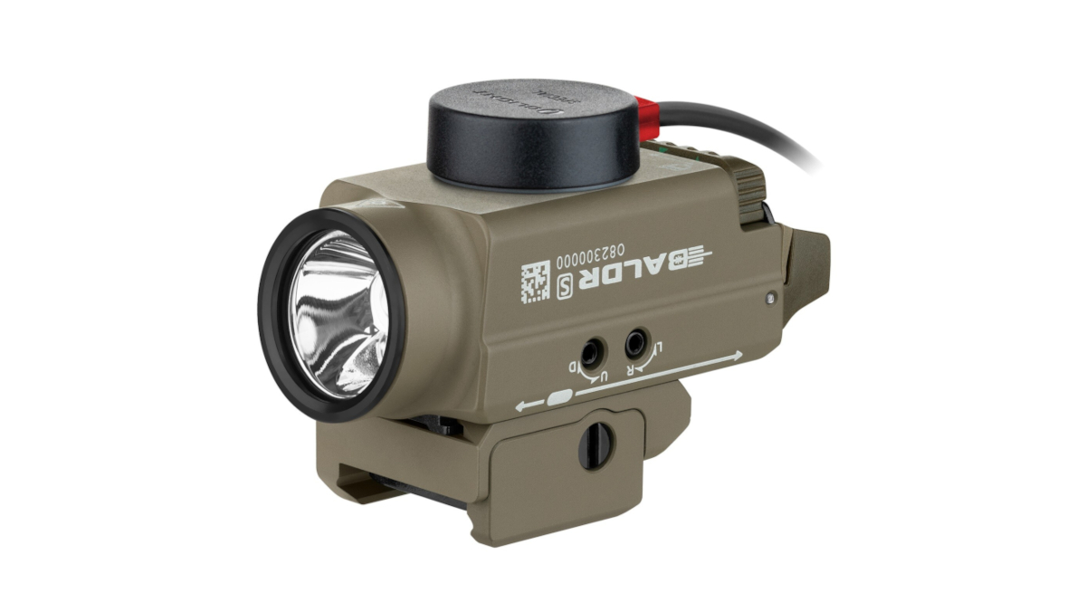Latarka Olight BALDR S FDE; do pistoletu; 800 lumenów; Green Laser