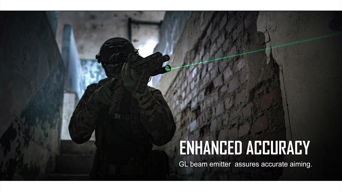 Latarka Olight ODIN GL Mini z montażem; do karabinu; 1000 lumenów; Green Laser