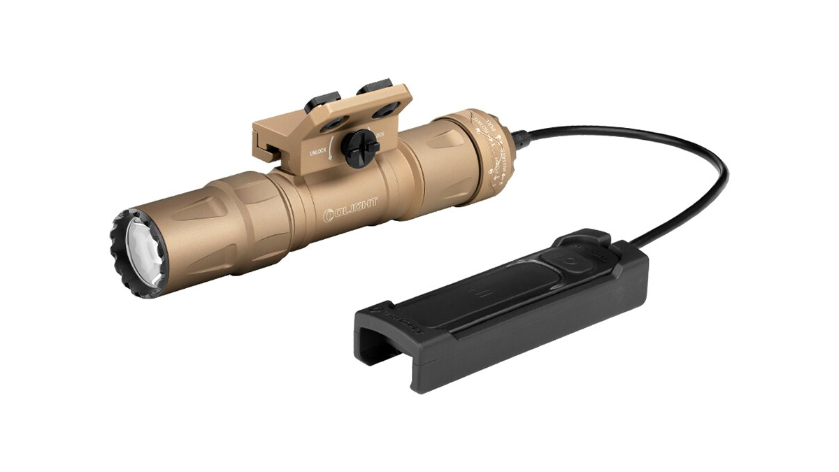 Latarka Olight ODIN S FDE z montażem; do karabinu; 1500 lumenów