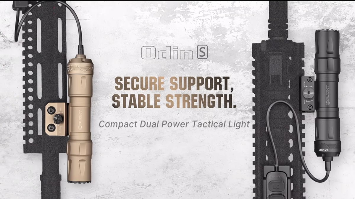 Latarka Olight ODIN S FDE z montażem; do karabinu; 1500 lumenów