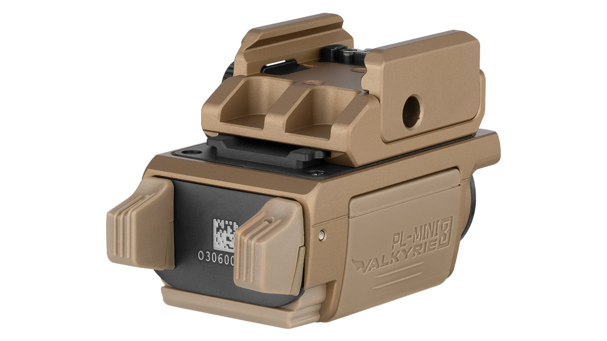 Latarka Olight PL-Mini 3 VALKYRIE Desert Tan; do pistoletu; 600 lumenów