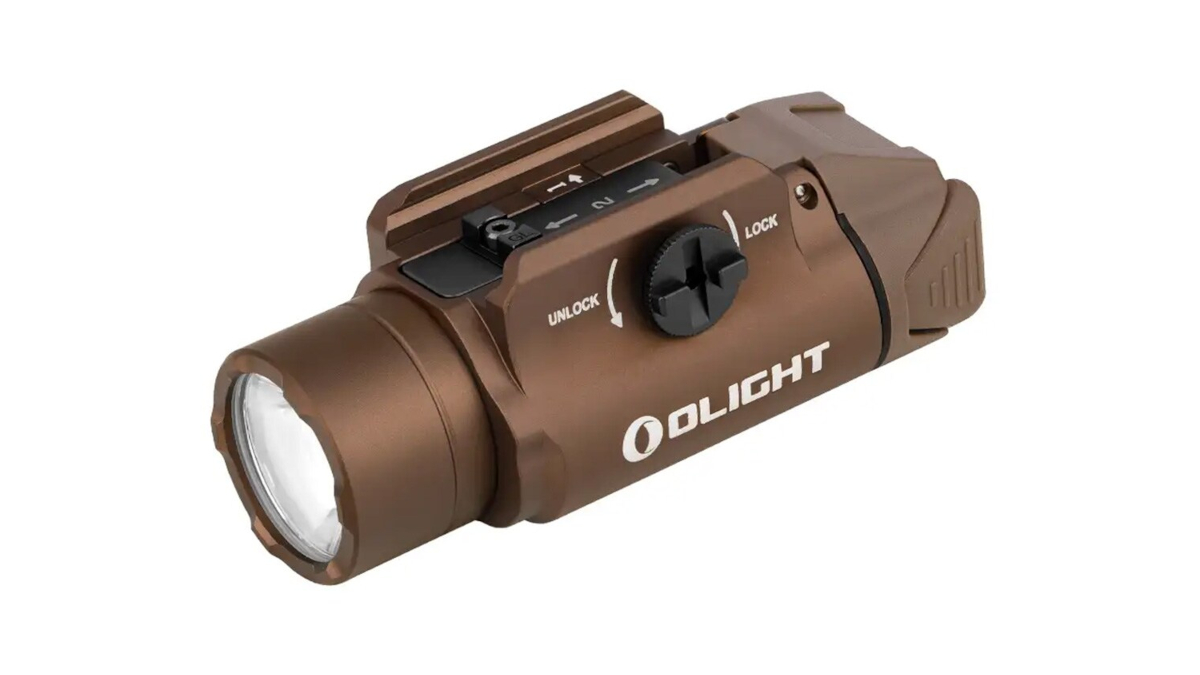 Latarka Olight PL-3R VALKYRIE Desert Tan; do pistoletu; 1500 lumenów