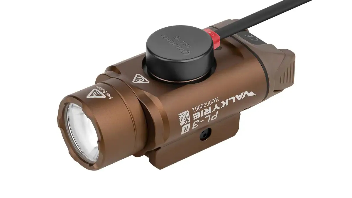 Latarka Olight PL-3R VALKYRIE Desert Tan; do pistoletu; 1500 lumenów