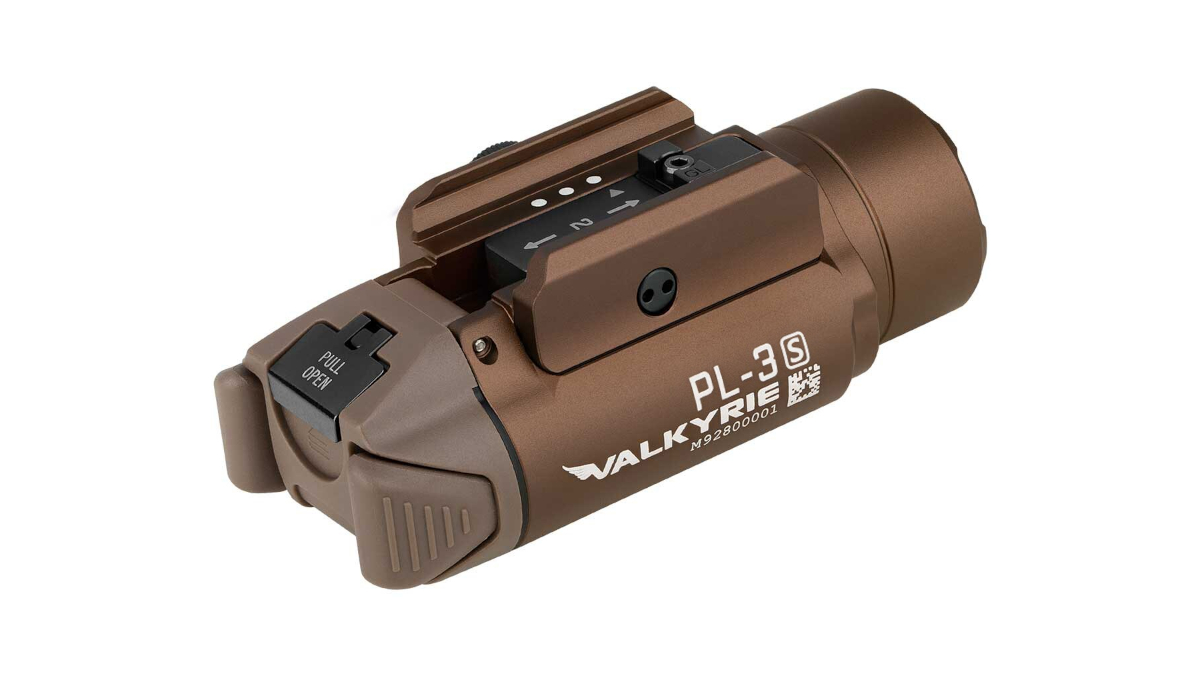 Latarka Olight PL-3S VALKYRIE Desert Tan; do pistoletu; 1000 lumenów