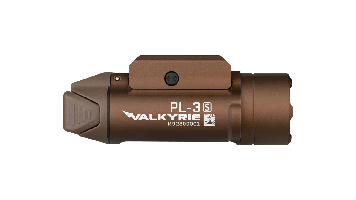 Latarka Olight PL-3S VALKYRIE Desert Tan; do pistoletu; 1000 lumenów