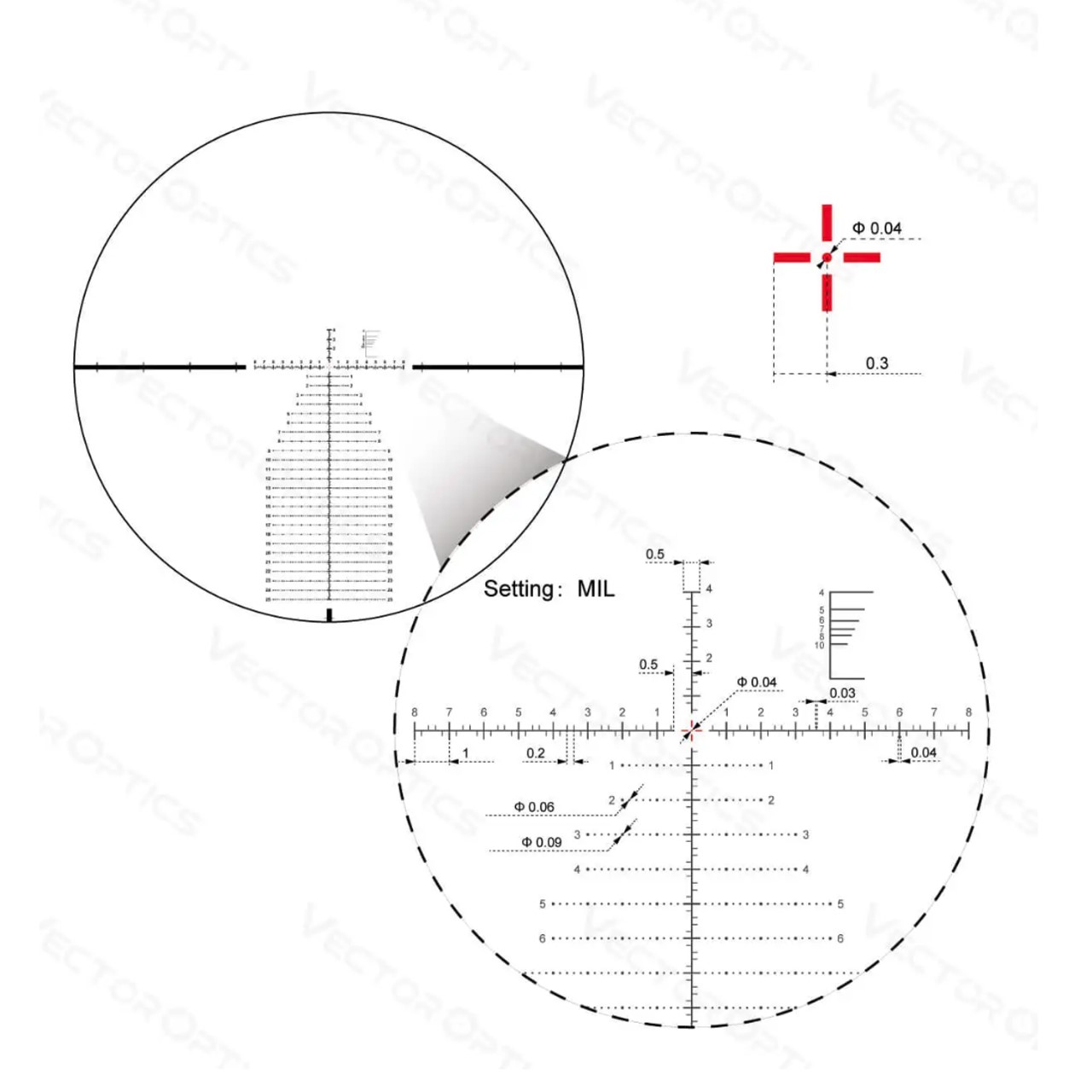 Luneta celownicza Vector Optics Continental 34mm 4-24x56 FFP FDE