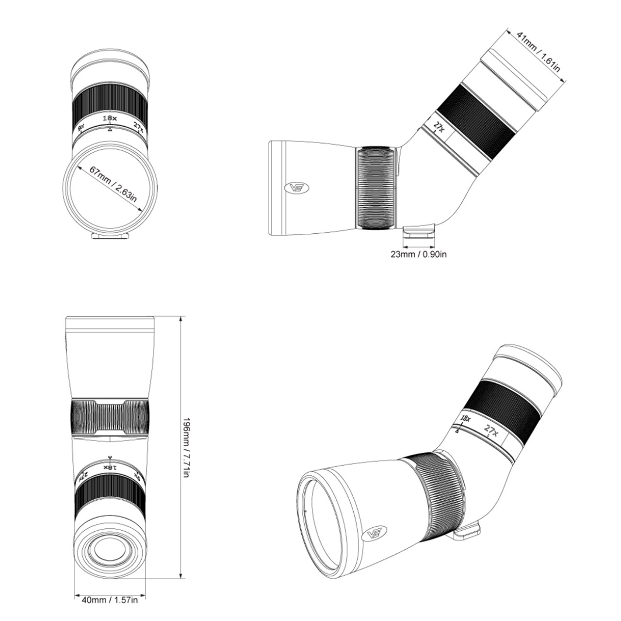 Luneta obserwacyjna Vector Optics Paragon 9-27x56 ED Ultra Short