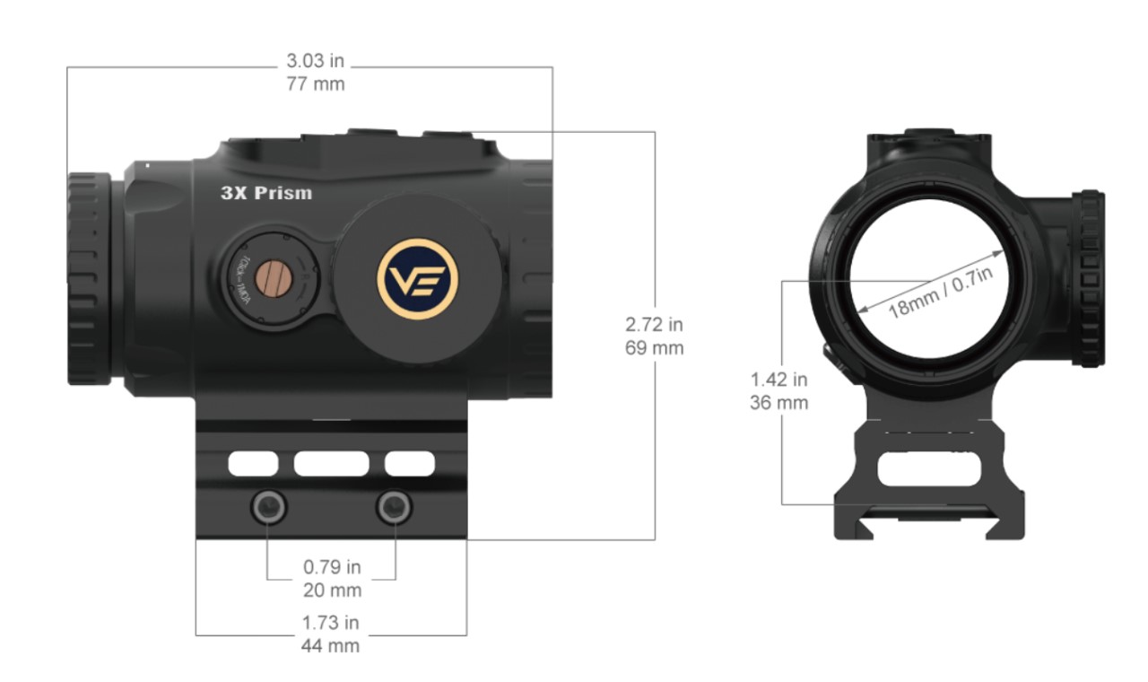 Kolimator pryzmatyczny Vector Optics Paragon Micro Prism 3x18