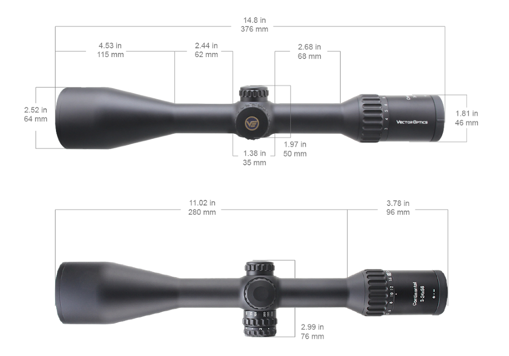 Vector Optics - luneta Continental 3-24x56 30mm SFP ED MOA