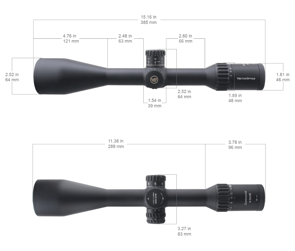 Vector Optics - luneta Continental 4-32x56 30mm SFP Tactical Zero Stop ED MRAD