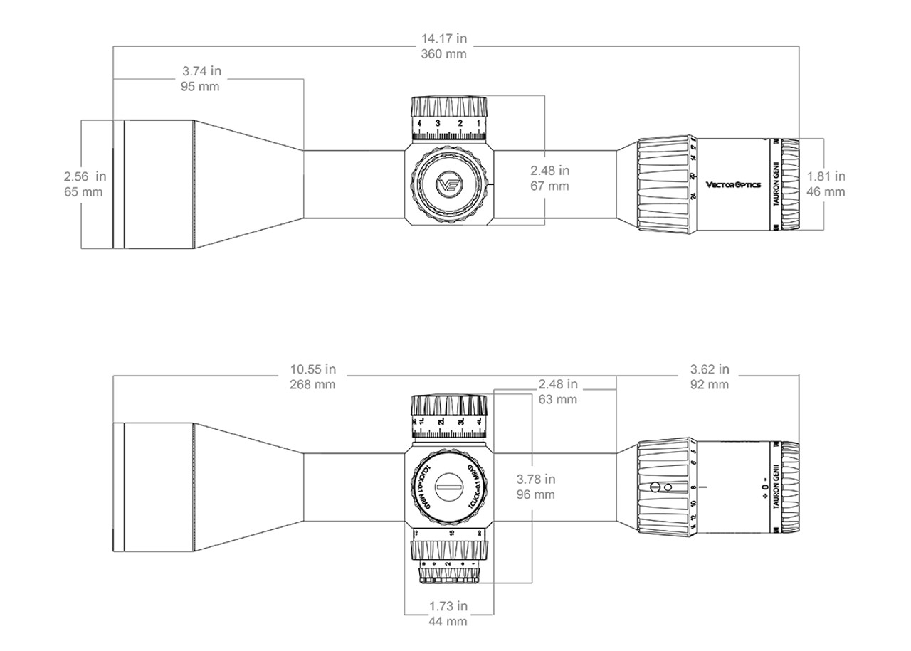 Luneta celownicza Vector Optics Tauron 3-24x56 SFP 34 mm