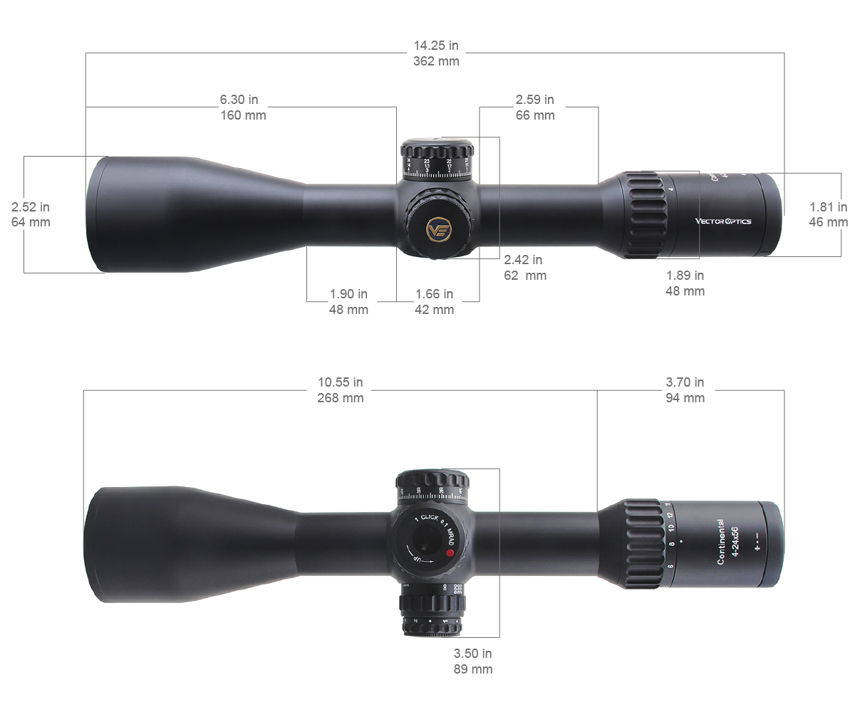 Vector Optics - luneta Continental 4-24x56 34mm FFP Ranging