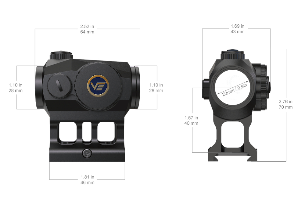 Vector Optics - kolimator Scrapper 1x22 Solar Power Multi Reticle Red Dot