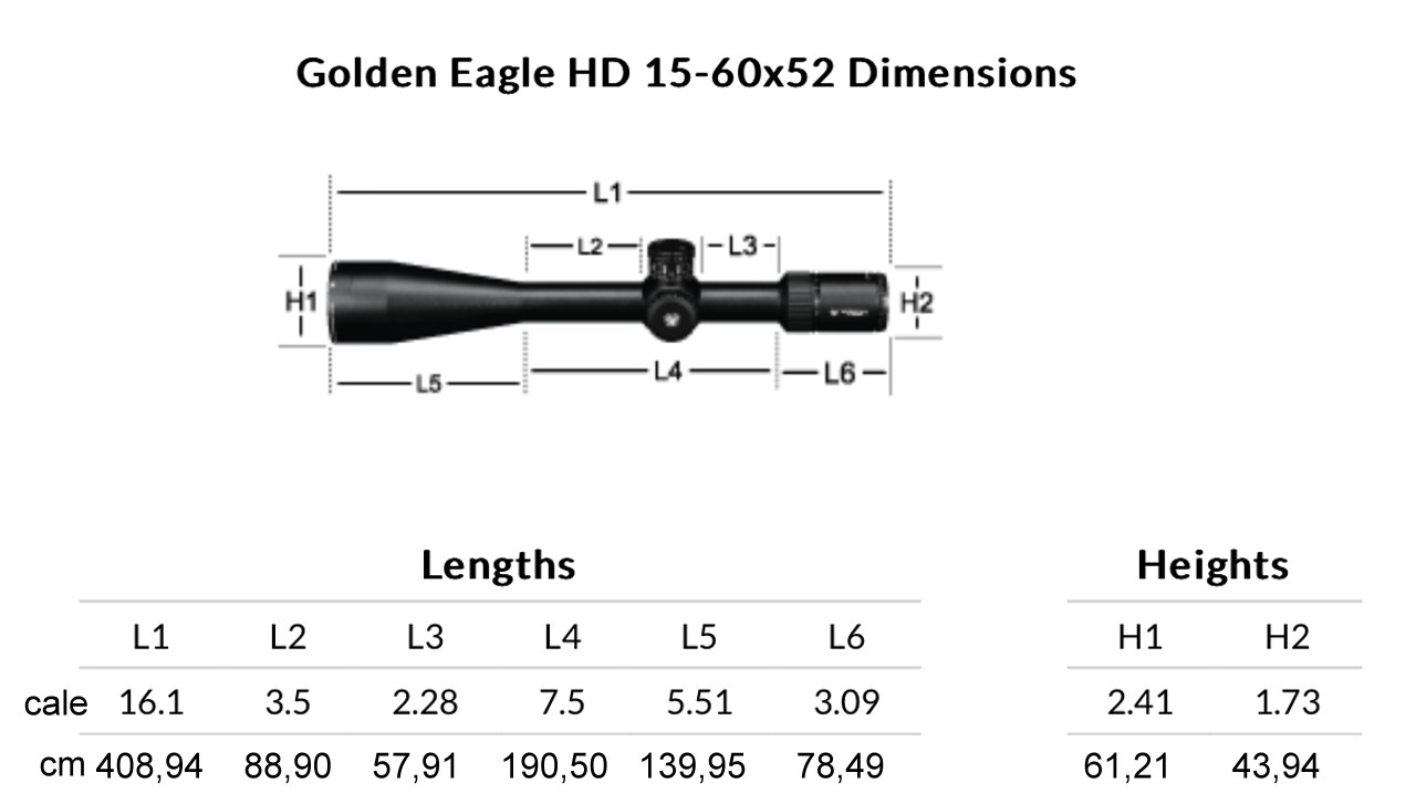 Luneta Vortex Golden Eagle HD 15-60x52, ECR-1, 1/8MOA