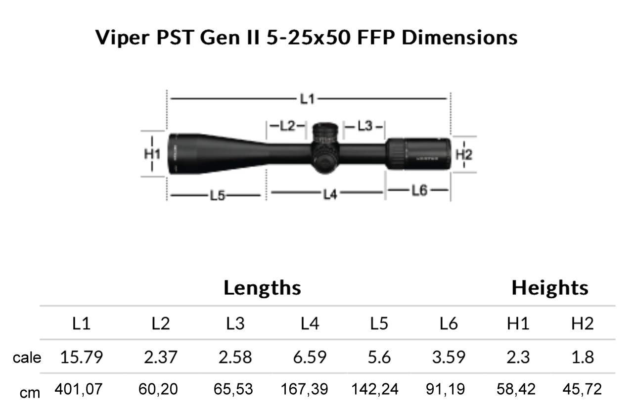 Luneta Vortex Viper PST II 5-25x50 FFP EBR-7C MRAD 30mm